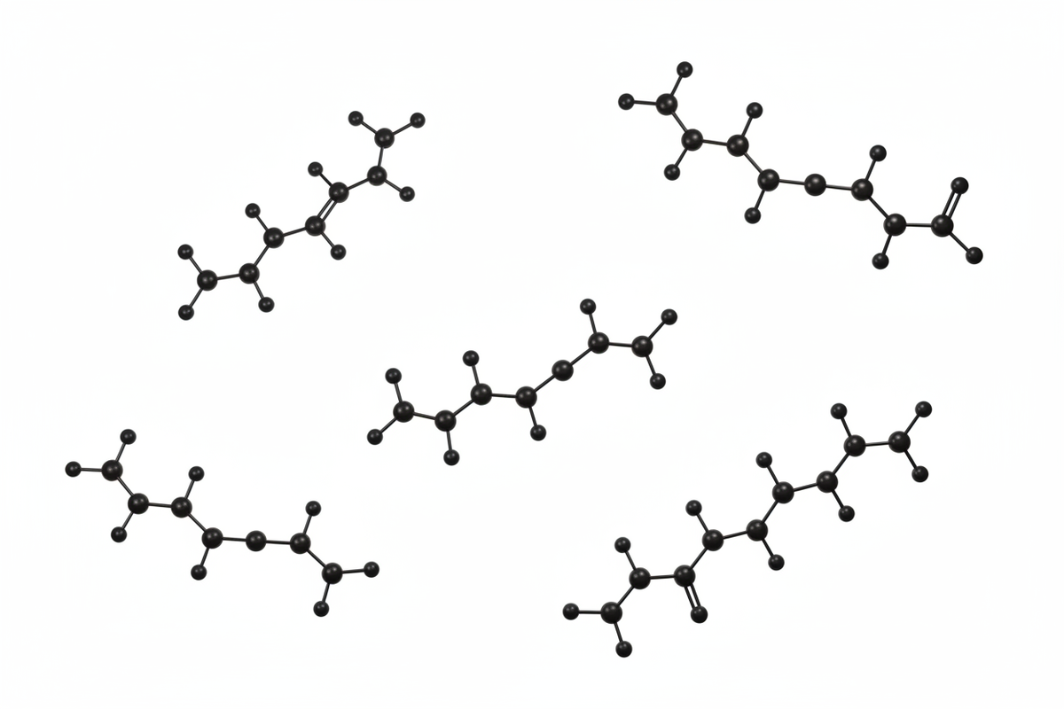 Molecular structure illustration of research peptides on white background